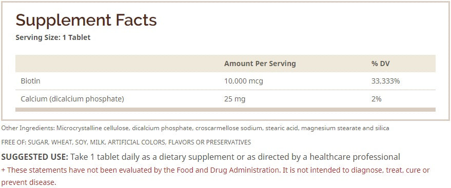 BIOTIN 10,000 MCG 100 TABS WINDMILL