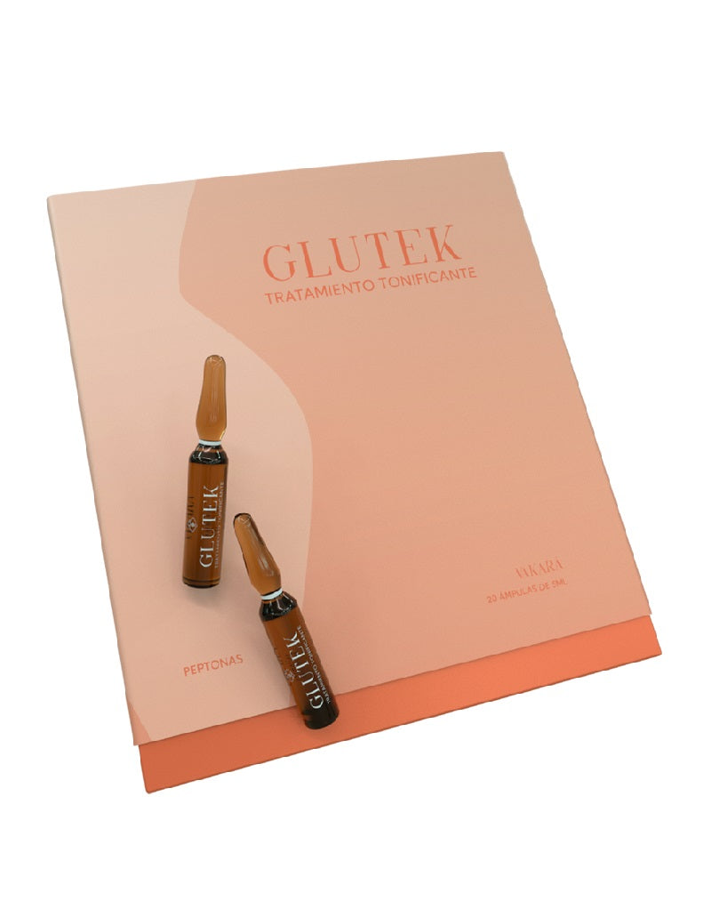Glutek Vakará Cosmetics 20 ampollas peptonas para glúteos – tratamiento mesoterapéutico de tonificación y volumen