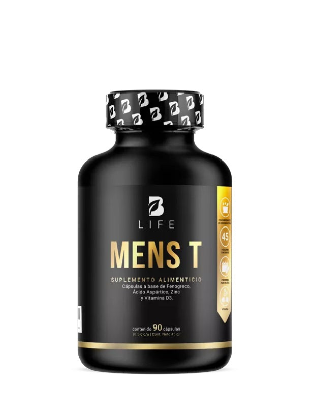 Mens T B Life 90 cápsulas fórmula masculina con fenogreco, ácido aspártico, arginina, zinc y vitamina D₃ para energía y rendimiento