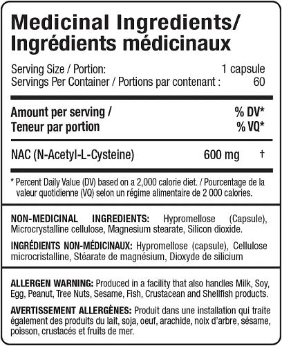 NAC N-ACETYL-L-CYSTEINE 60 CAPS ALLMAX