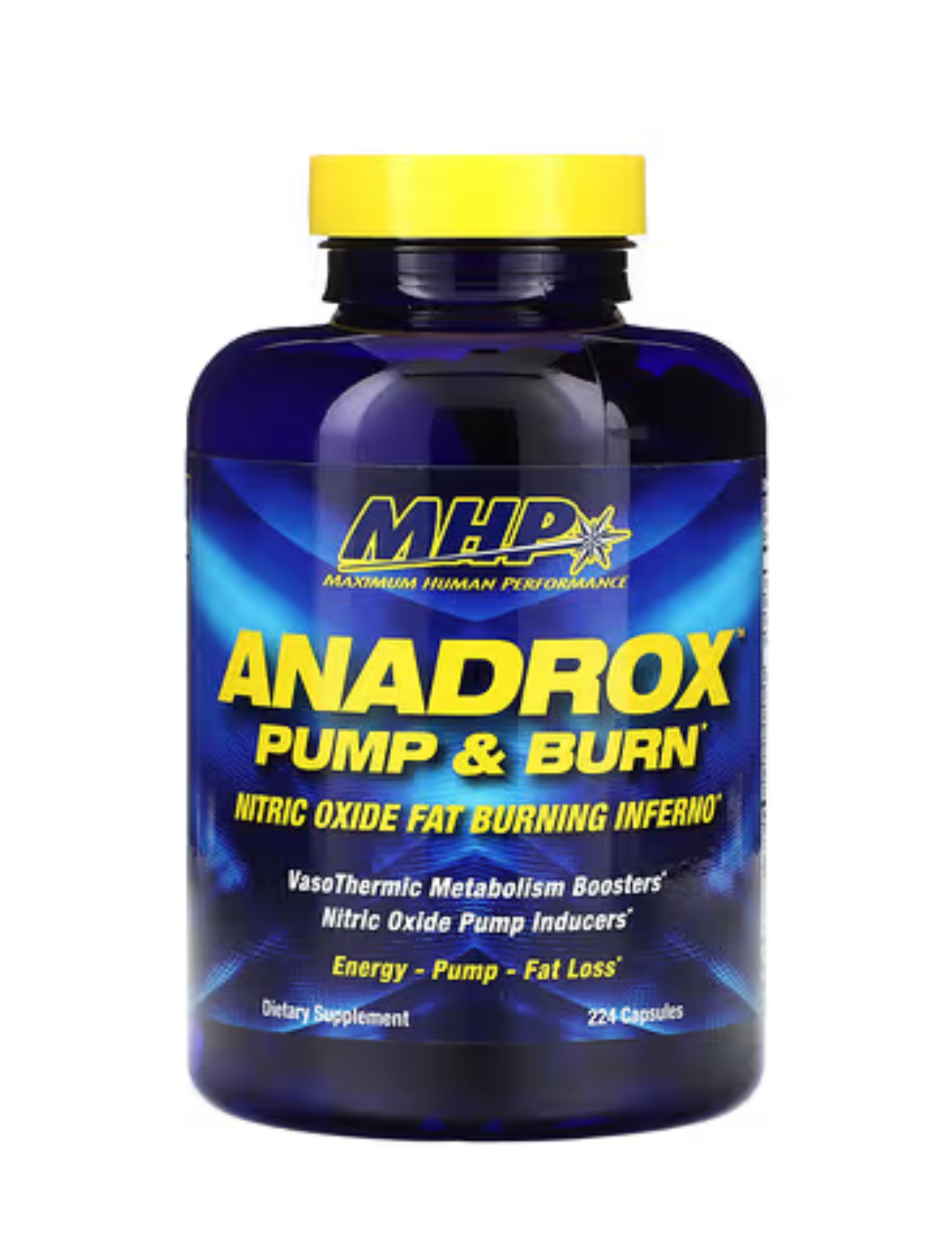 Anadrox MHP 224 cápsulas — suplemento para bombeo muscular y rendimiento deportivo