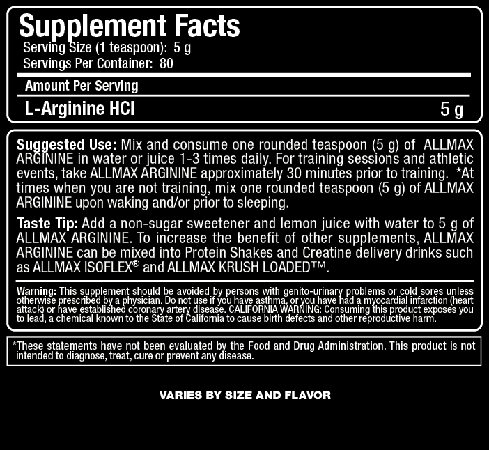 Arginine HCL 400 g - Allmax