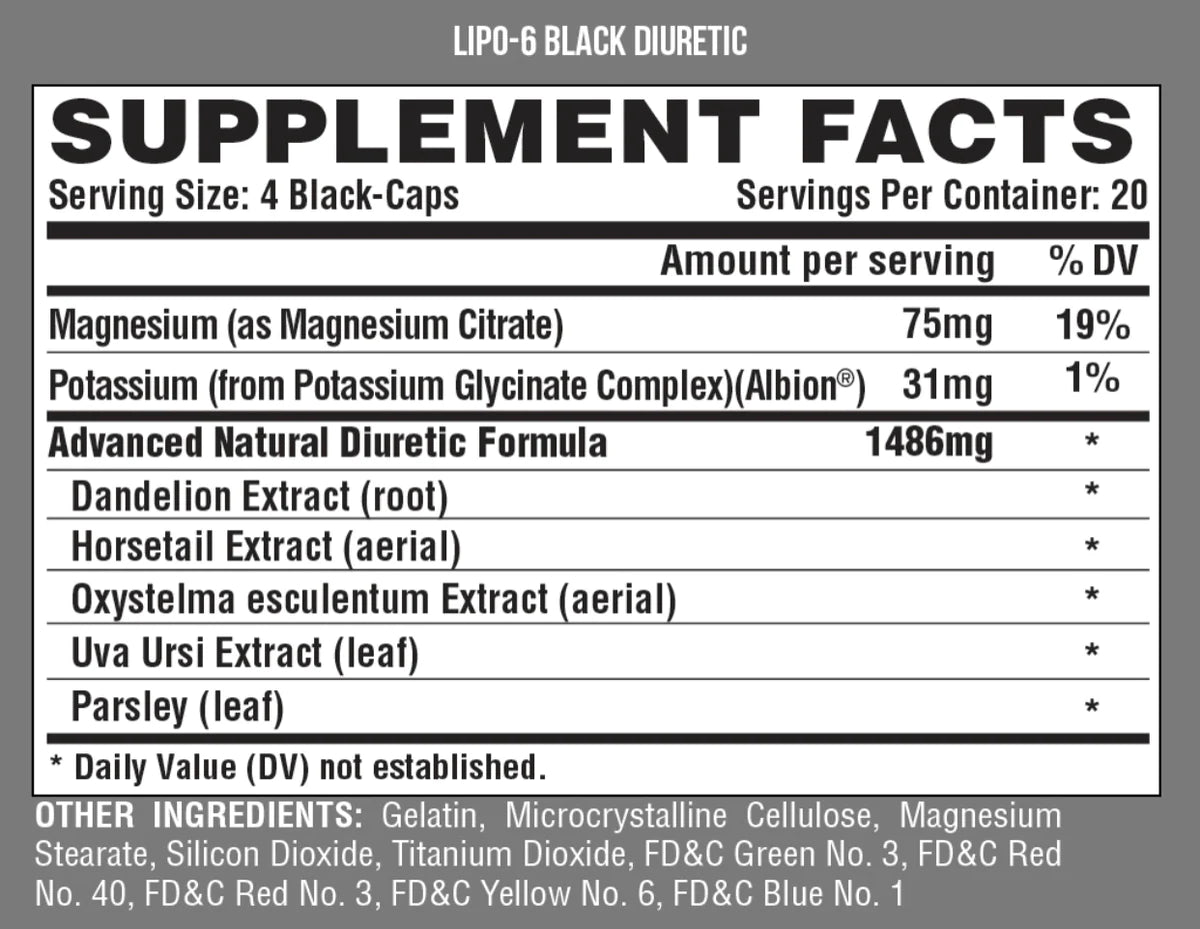 Lipo 6 Black Diuretic 80 cápsulas – Nutrex