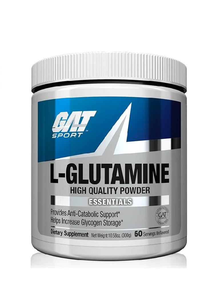 L-Glutamine GAT Sport 300 g glutamina micronizada para recuperación muscular y sistema inmune