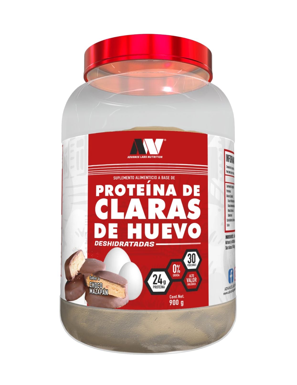 Advance Nutrition proteína de claras de huevo deshidratadas 30 servicios, 24 g proteína por porción, sabores choco mazapán o vainilla canela
