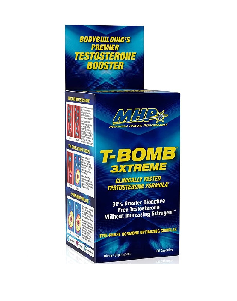 T-Bomb 3XTREME MHP 168 cápsulas potenciador natural de testosterona para rendimiento y recuperación