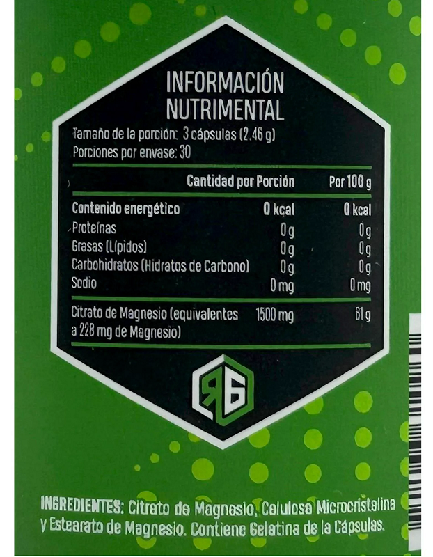 CITRATO DE MAGNESIO 90 CAPS ADVANCE NUTRITION