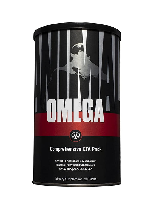 Animal Omega Universal Nutrition 30 packs con omega 3 y 6 para salud cardiovascular y rendimiento deportivo