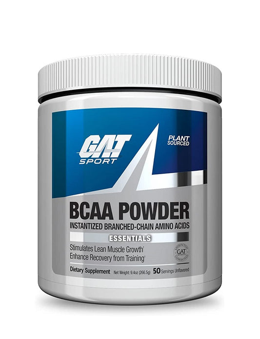BCAA Power 50 serv GAT aminoácidos con glutamina y electrolitos para recuperación muscular

