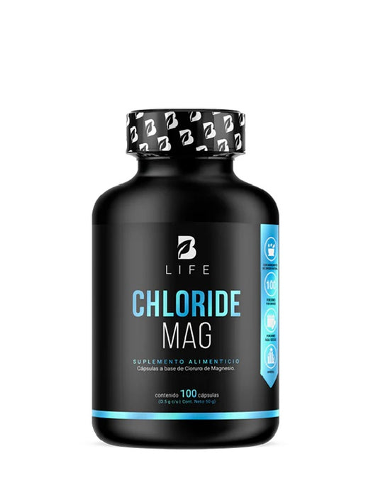 Chloride Mag B Life 100 cápsulas de cloruro de magnesio para función muscular, nerviosa y electrolitos