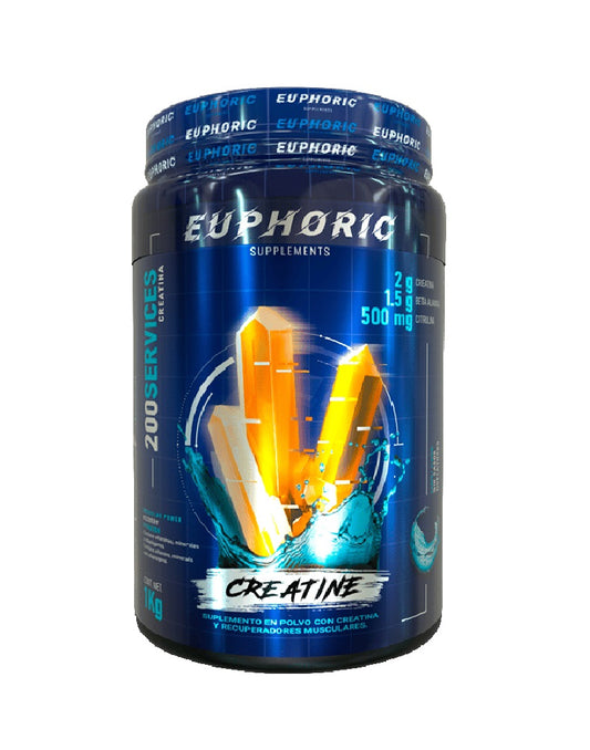 Creatina Euphoric Nutrition 1 kg con beta-alanina, L-citrulina y ginseng para fuerza, energía y recuperación muscular