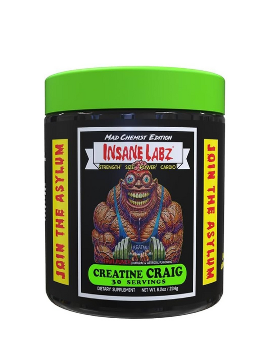 Creatine Craig Insane Labz 30 servicios con creatina, agmatina y OxyGold para fuerza y recuperación

