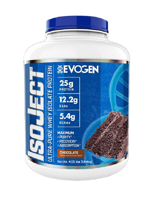 IsoJect 4 lbs Evogen proteína aislada de suero con enzimas digestivas para recuperación muscular

