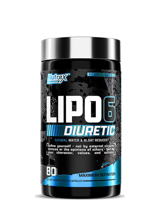 Lipo 6 Black Diuretic Nutrex 80 cápsulas diurético herbal para definición y reducción de líquidos
