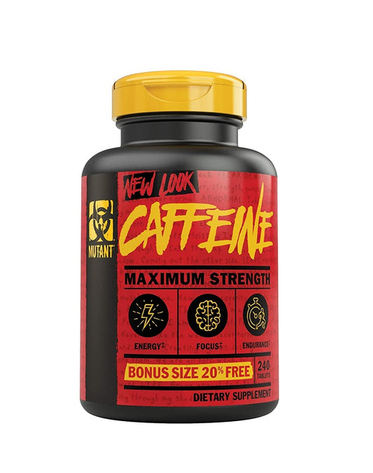 Mutant Caffeine 240 tabletas con 200 mg de cafeína pura para energía y enfoque mental