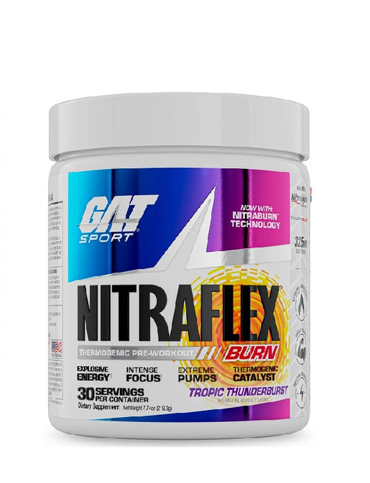 Nitraflex Burn GAT Sport 30 serv preentreno con termogénico para definición muscular