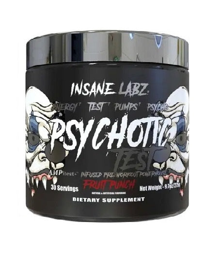 Psychotic Test Insane Labz 30 serv preentreno con soporte de testosterona natural