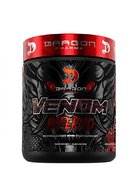 Venom Inferno Dragon Pharma 20/40 servicios pre-entreno con efecto termogénico, energía y definición