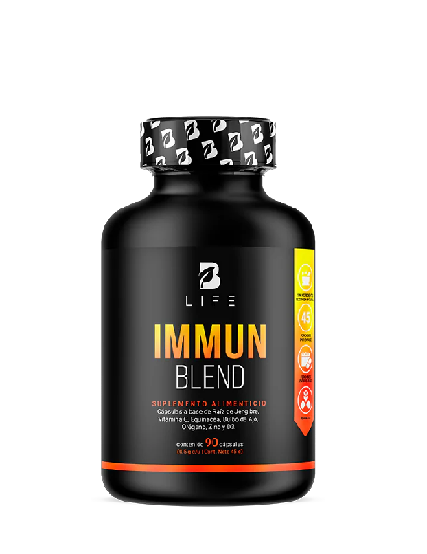 Immun Blend | Multivitamínico de Vitamina C + Jengibre 90 CAPS 500 MG B LIFE