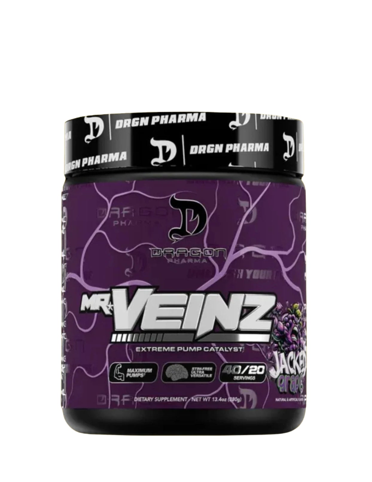 Mr Veinz Stim Free Dragon Pharma pre-workout sin estimulantes para bombeo, vasodilatación y enfoque
