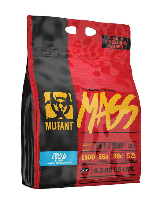 Mutant Mass 15 lbs ganador de peso con 56 g de proteína para volumen muscular extremo