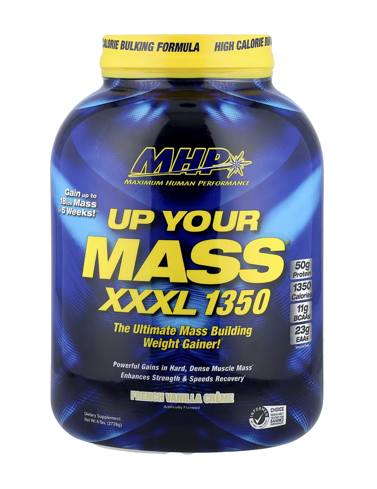 Up Your Mass XXXL 1350 MHP 6 lbs — mass gainer para aumento de peso y volumen muscular